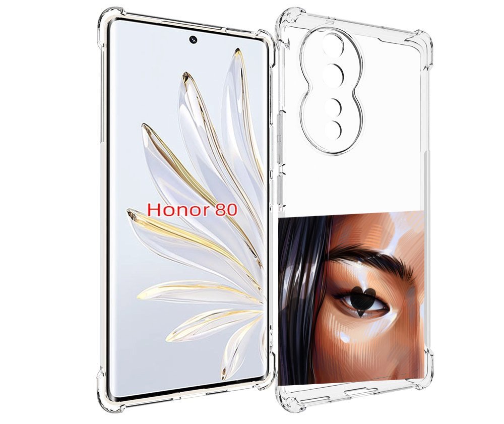 

Чехол MyPads зрачок-сердце женский для Honor 80, Прозрачный, Tocco
