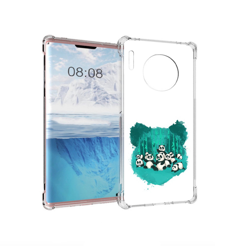 

Чехол MyPads Tocco для Huawei Mate 30 Pro нарисованные панды, Прозрачный, Tocco