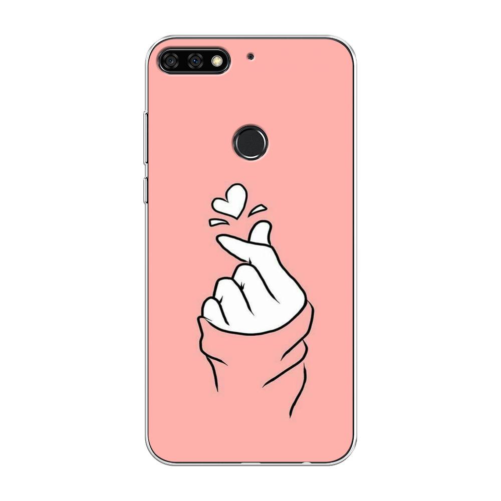 

Чехол Awog на Huawei Y7 Prime 2018 "Любовь-щелк", Оранжевый, 66450-7