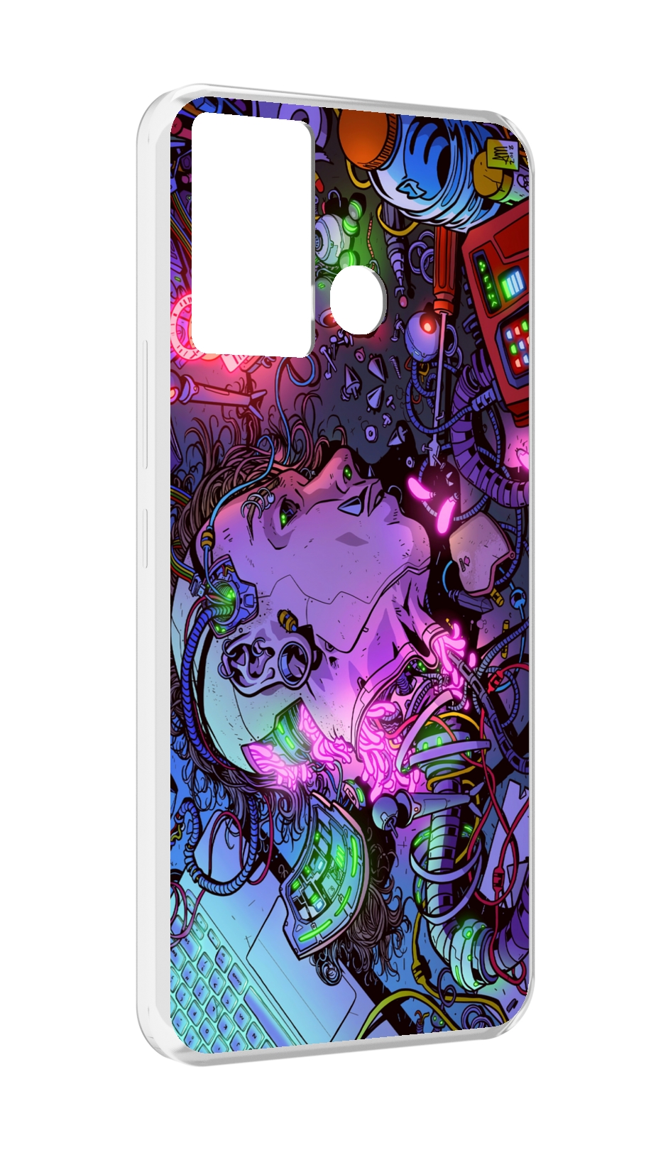 

Чехол MyPads голова робота мультик для Infinix Hot 12 Play, Прозрачный, Tocco