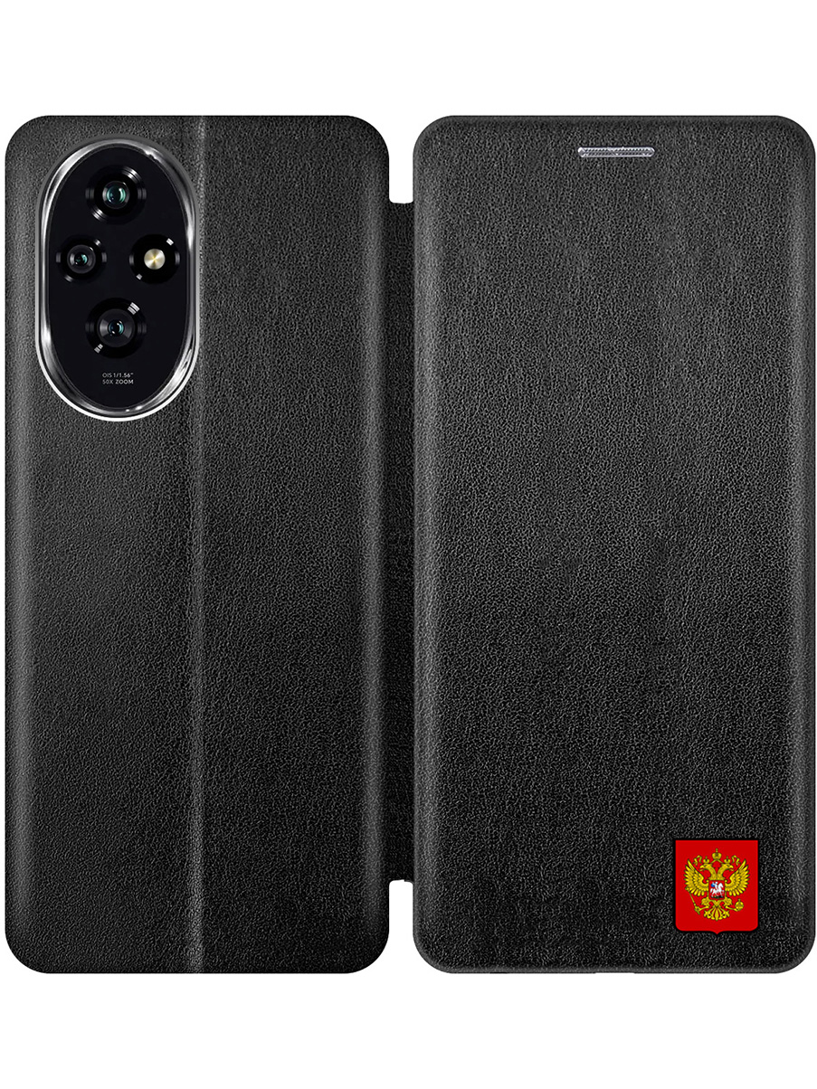 

Чехол-книжка на Honor 200 с принтом "Герб России" черный, 783978481