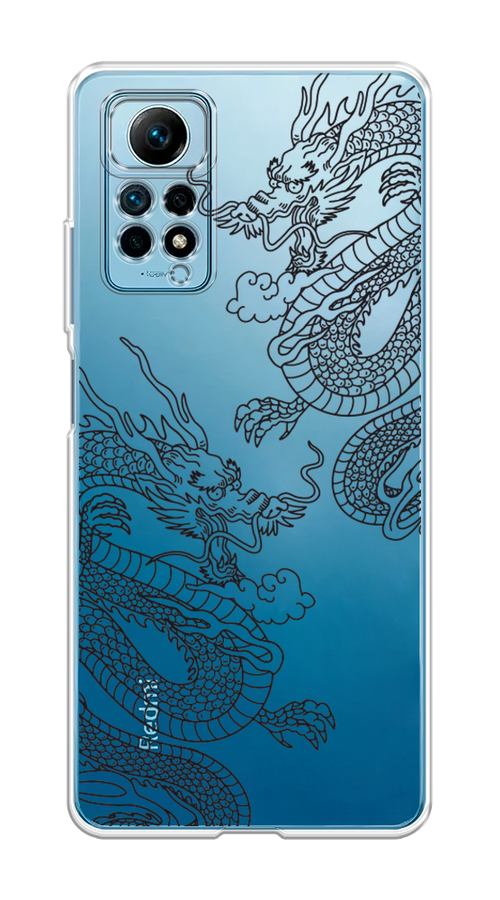 

Чехол на Redmi Note 12 Pro 4G "Два китайских дракона", Серый;черный, 319050-1
