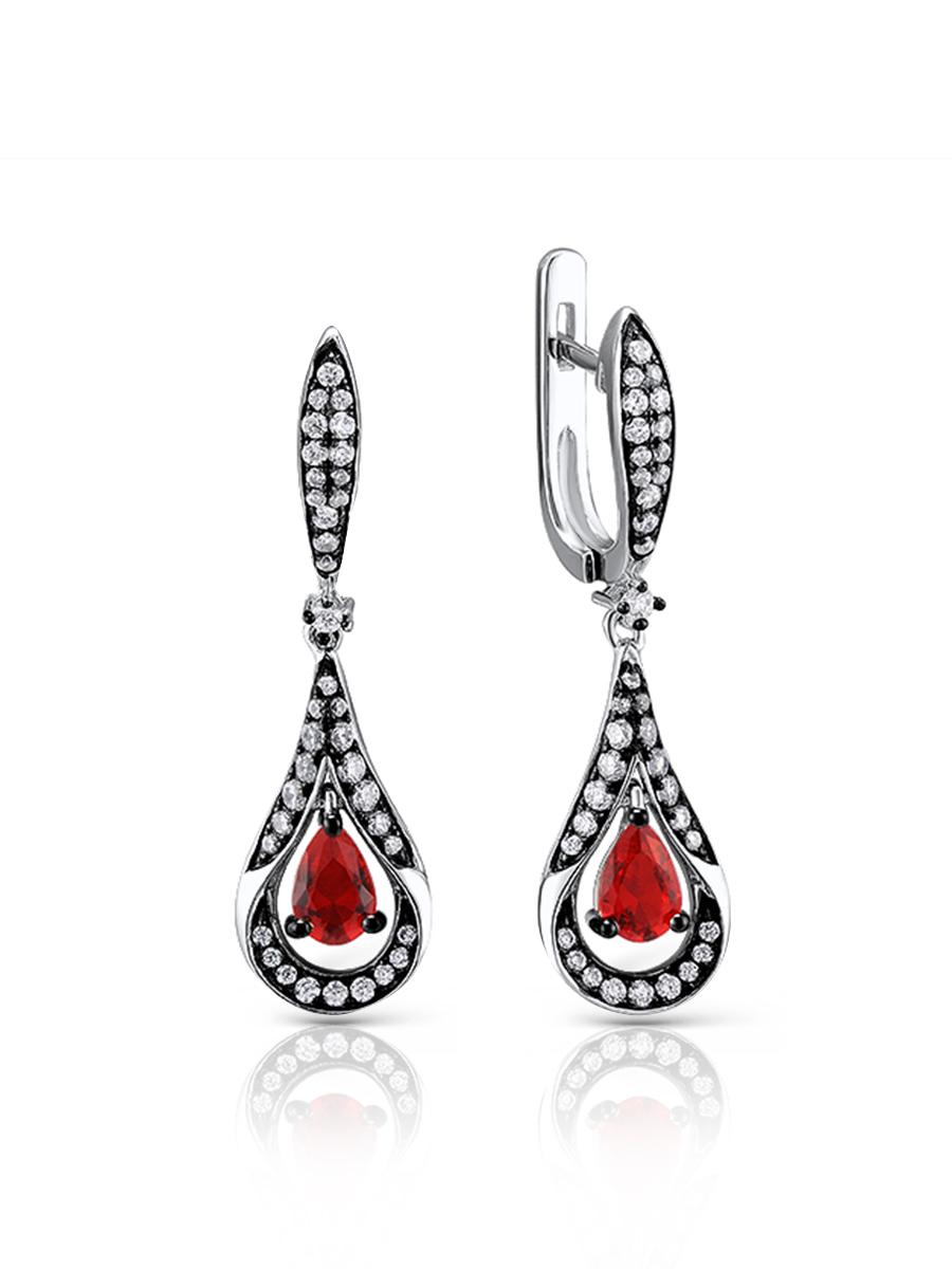 

Серьги подвески из серебра VALTERA 103650, фианит, 103650