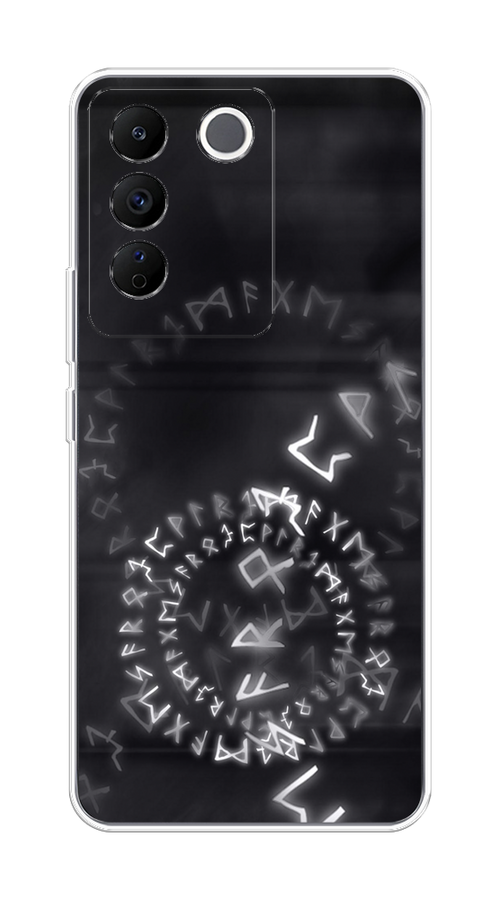 

Чехол на Vivo V27e "Руны", Серый;черный, 268350-3