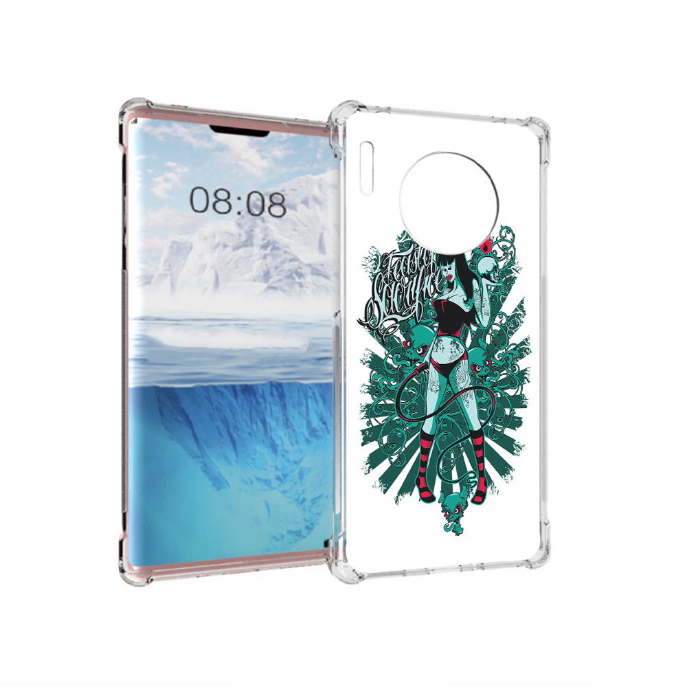 

Чехол MyPads Tocco для Huawei Mate 30 Pro нарисованная девушка в татуировках, Прозрачный, Tocco