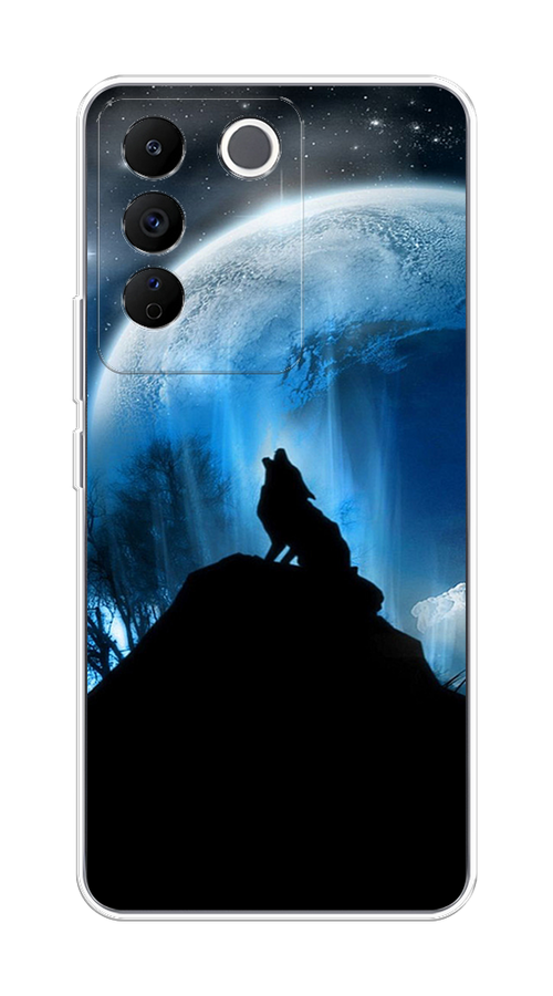 

Чехол на Vivo V27e "Волк 2", Синий;черный;белый, 268350-1