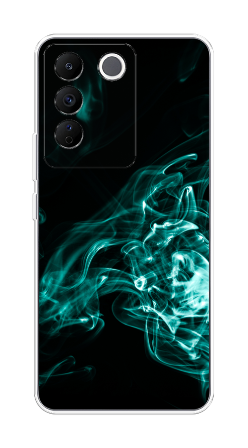 

Чехол на Vivo V27e "Дым", Бирюзовый;черный;голубой, 268350-3
