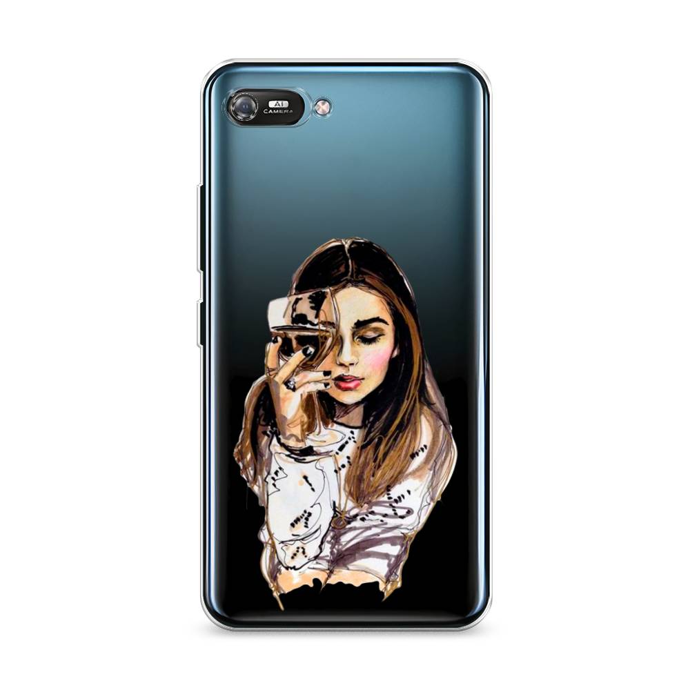 

Чехол Awog на Itel A25/A35 "Девушка с бокалом", Разноцветный, 3200250-7