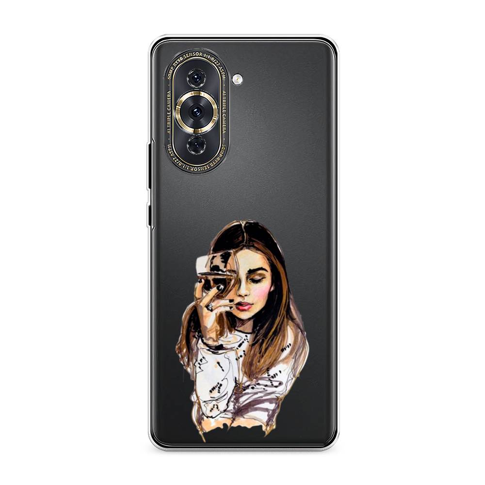 

Чехол Awog на Huawei Nova 10 Pro "Девушка с бокалом", Разноцветный, 6109050-7