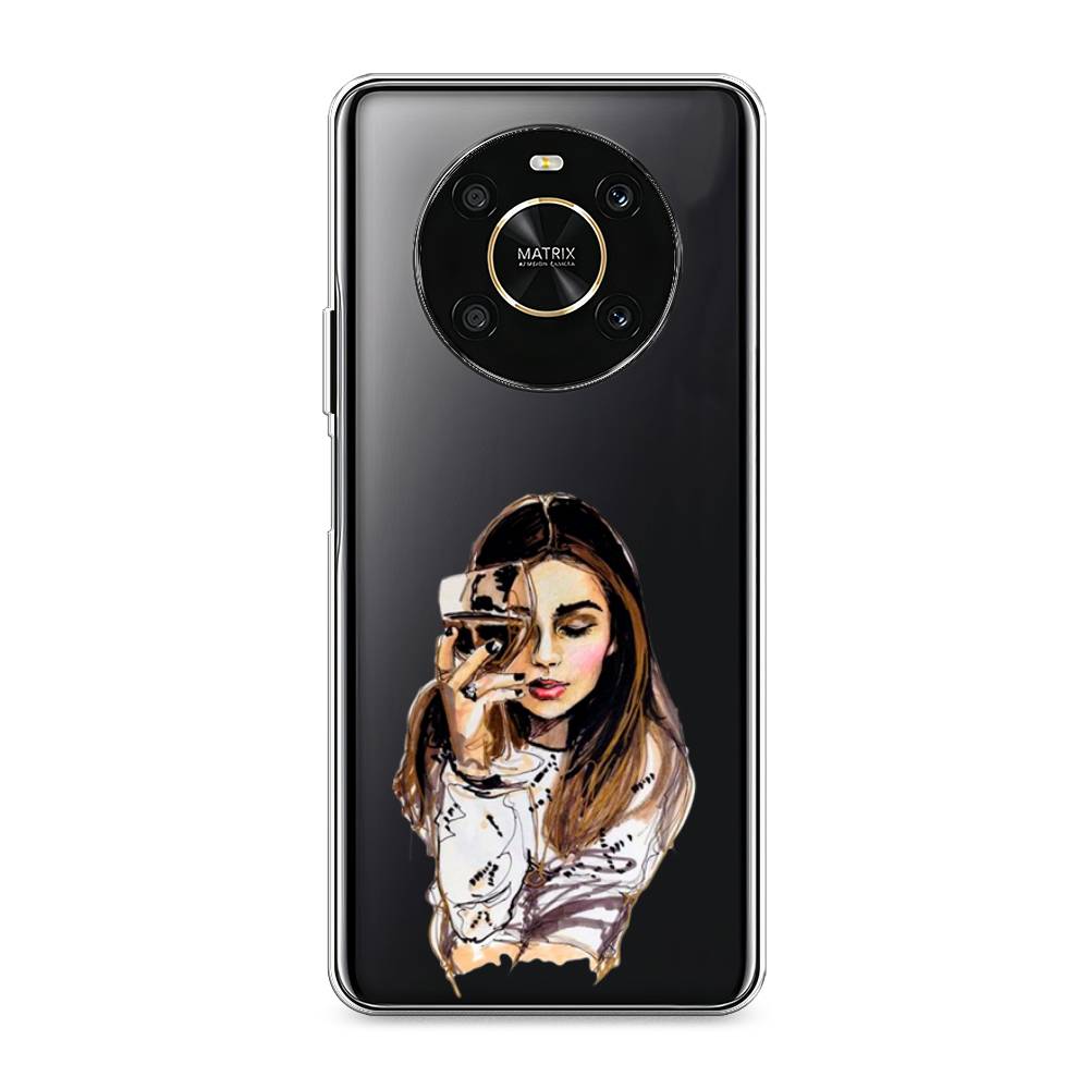 

Чехол Awog на Honor X9 4G/Magic4 Lite 4G "Девушка с бокалом", Разноцветный, 6108150-7