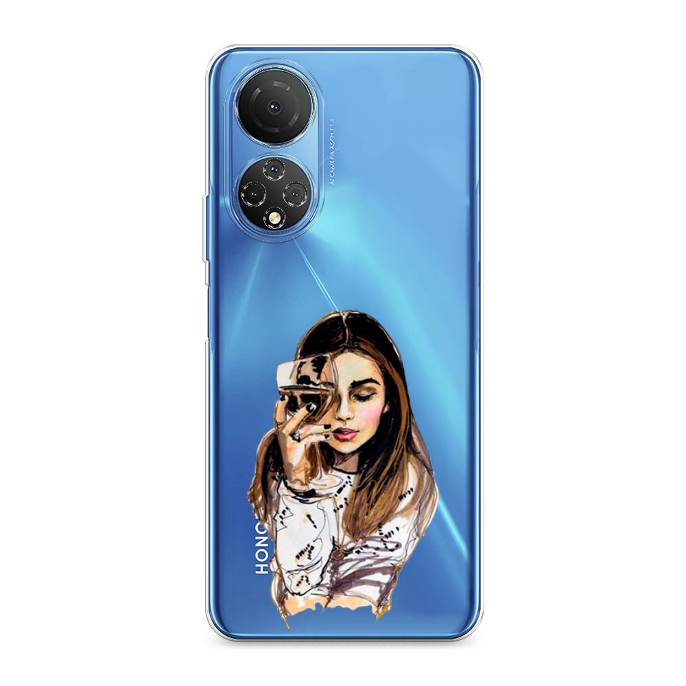 

Чехол Awog на Honor X7 2022 "Девушка с бокалом", Разноцветный, 6108850-7