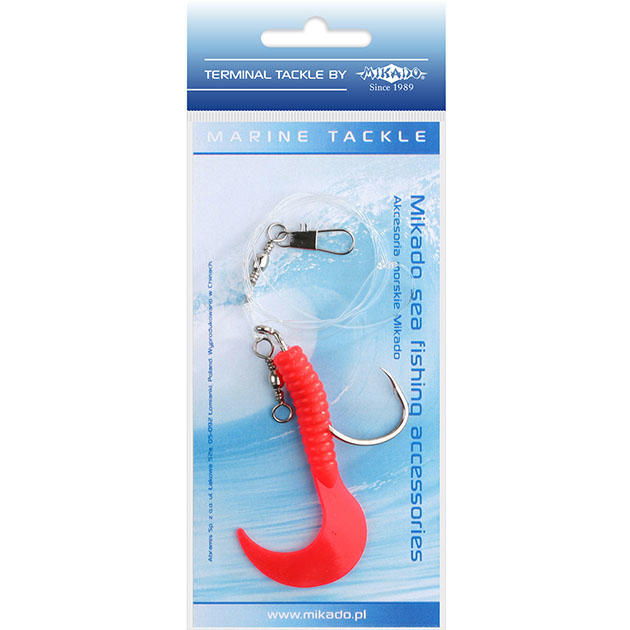 Морская оснастка Mikado PILK TWIST RIG 7.5см, крючок № 6/0 (RED)