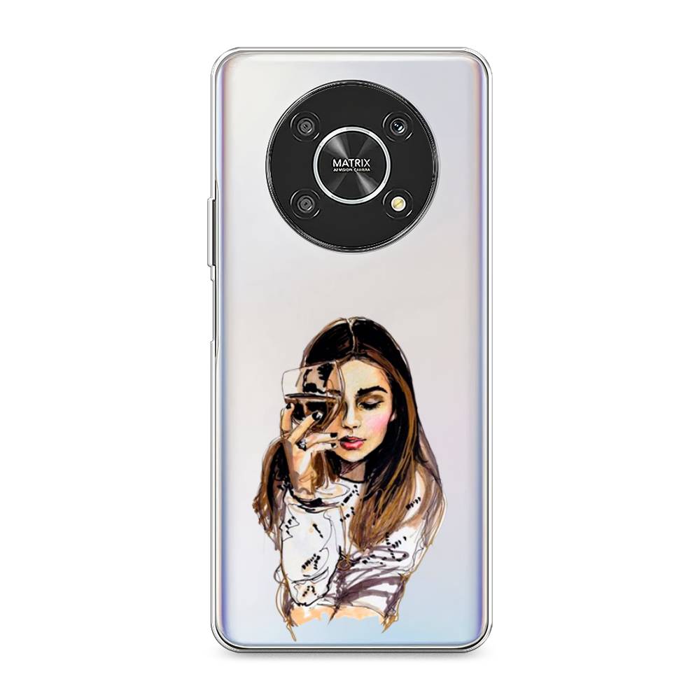 

Чехол Awog на Honor X9 4G/Magic4 Lite 4G "Девушка с бокалом", Разноцветный, 6108650-7