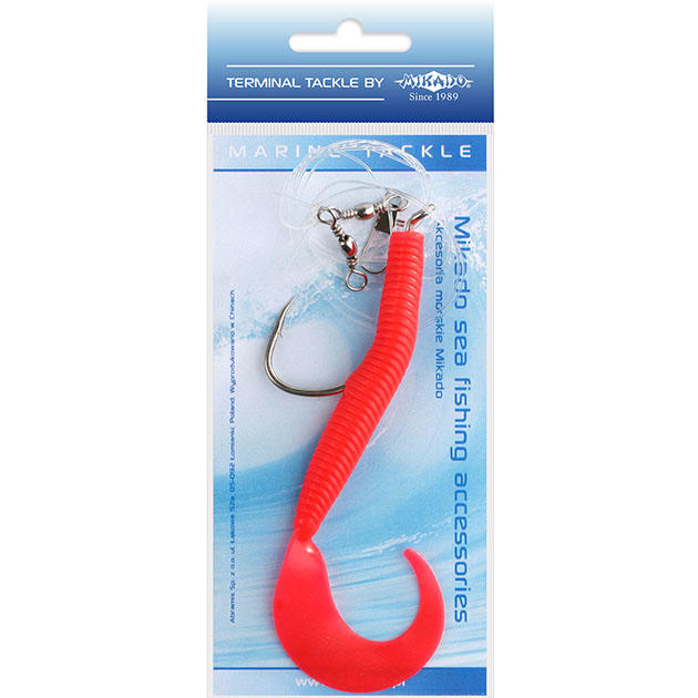 Морская оснастка Mikado PILK TWIST RIG 14см, крючок № 8/0 (RED)