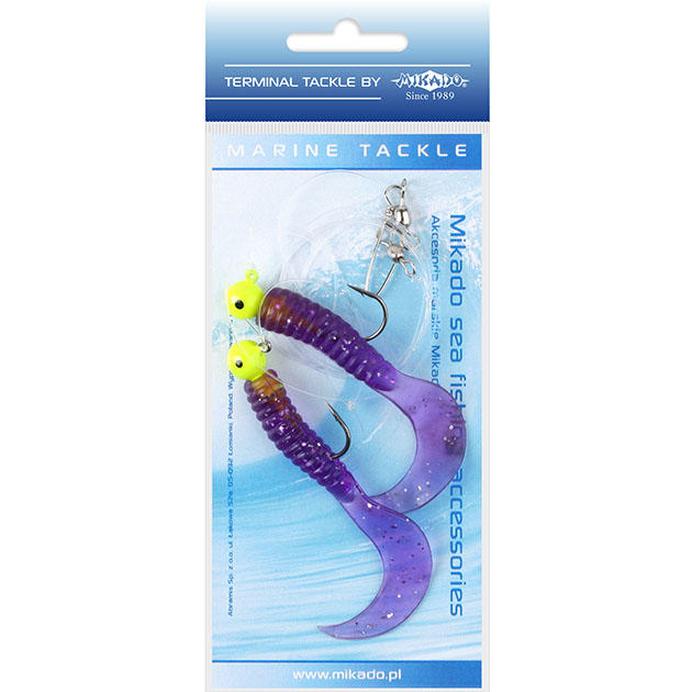 Морская оснастка Mikado PILK TWIST JIGHEAD RIG 7.5 см, 6 г. (2шт.) VIOLET