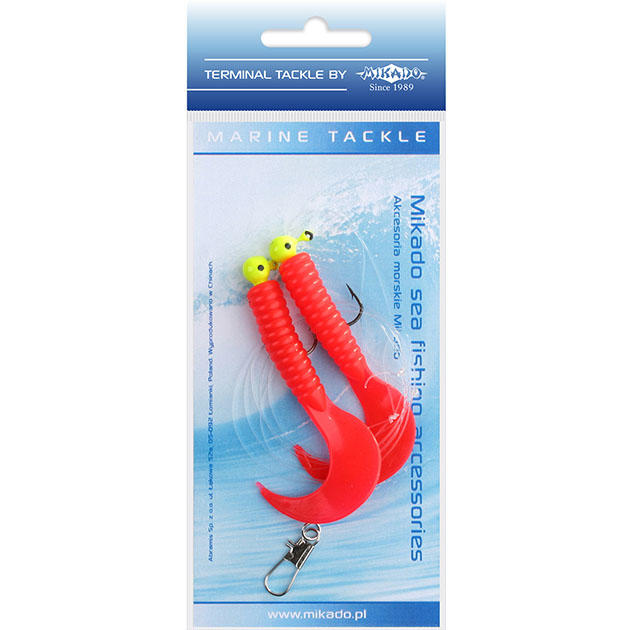 

Морская оснастка Mikado PILK TWIST JIGHEAD RIG 7.5 см, 3 г. (2шт.) RED, Красный