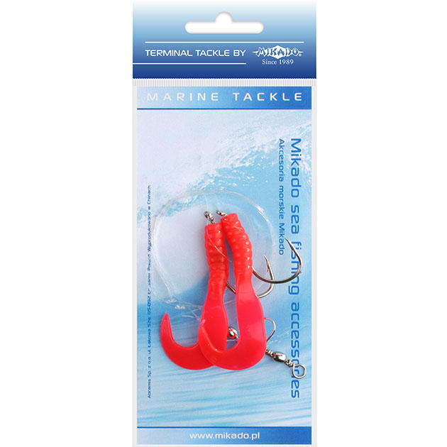 Морская оснастка Mikado PILK D-TWIST RIG 5.5см,, крючок № 4/0 (2шт.) RED