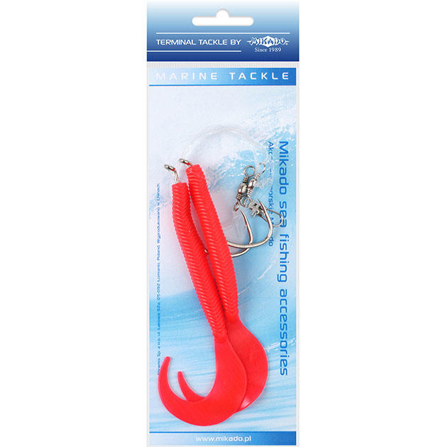 

Морская оснастка Mikado PILK D-TWIST RIG 14см,, крючок № 8/0 (2шт.) RED, Красный