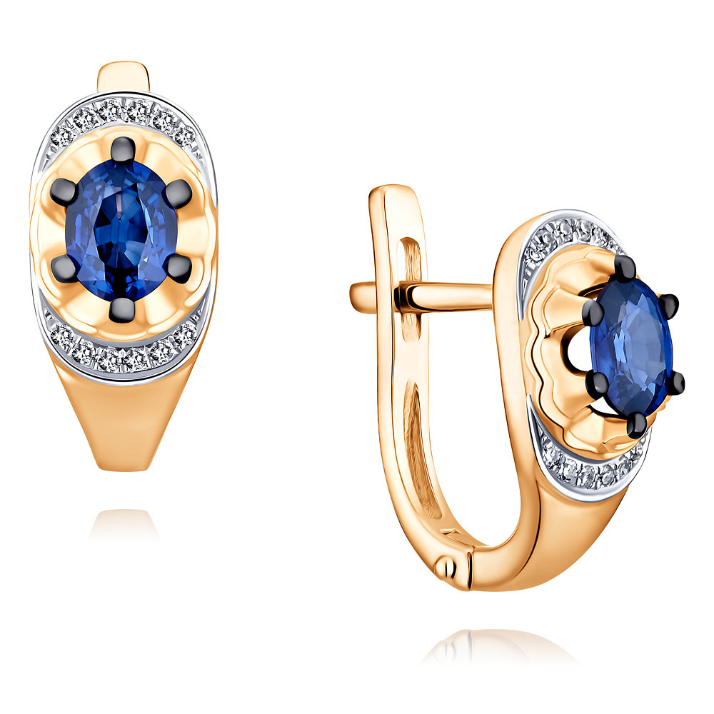 

Серьги из красного золота с сапфиром/бриллиантом ADAMAS 24035442/01-А50Д-432, 24035442/01-А50Д-432