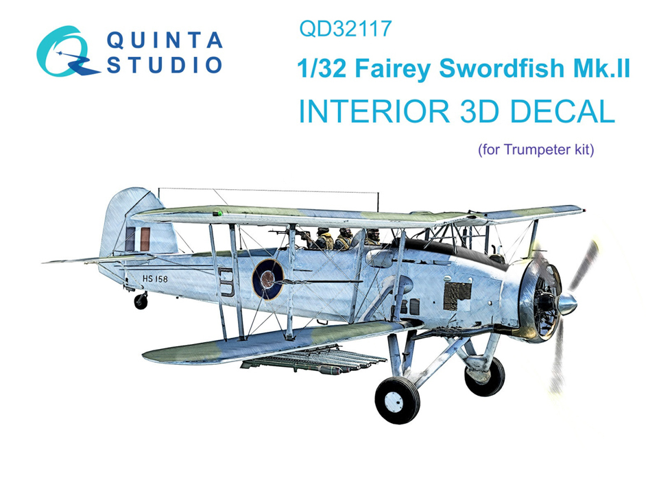 

QD32117 3D Декаль интерьера Fairey Swordfish Mk.II Trumpeter, Цветной