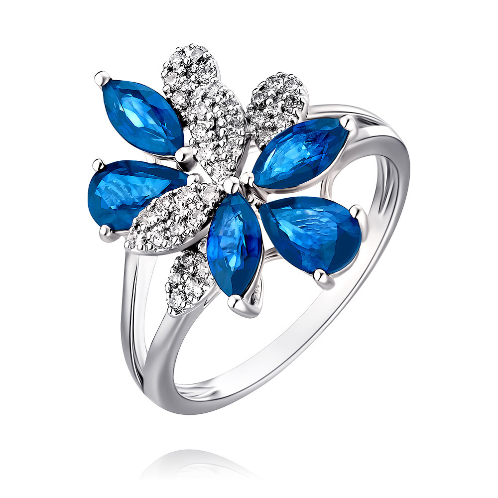 

Кольцо из белого золота с сапфиром/бриллиантом р. , ADAMAS 1457169/01-А511Д-432, 1457169/01-А511Д-432