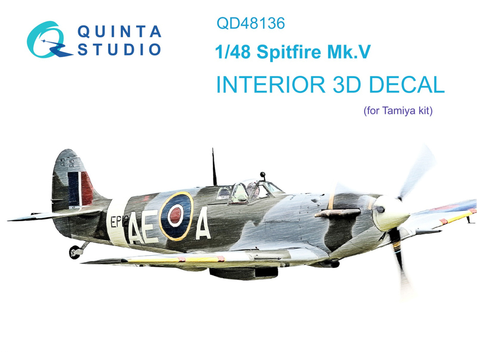 

QD48136 3D Декаль интерьера Spitfire Mk.V Tamiya, Цветной