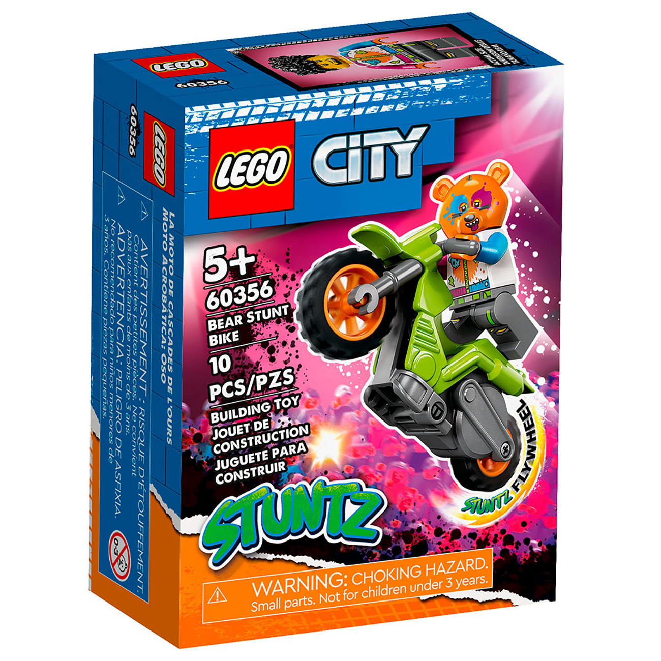 Конструктор LEGO City Stuntz 60356 Трюковый мотоцикл медведя lego city медвежий трюковый мотоцикл 60356