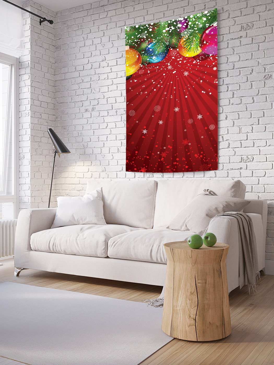 

Вертикальное фотопанно на стену JoyArty Шары и рождество 150x200 см, Шары и рождество