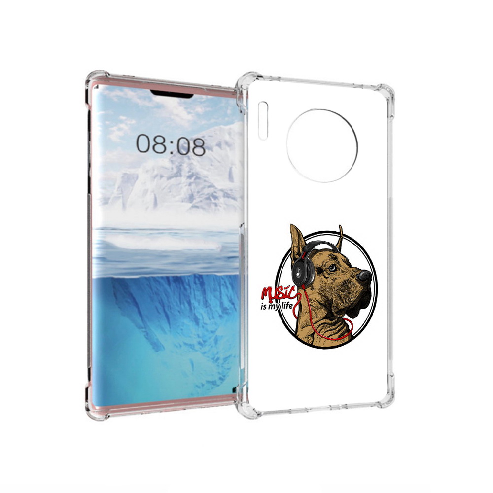 

Чехол MyPads Tocco для Huawei Mate 30 Pro музыкальная собака, Прозрачный, Tocco