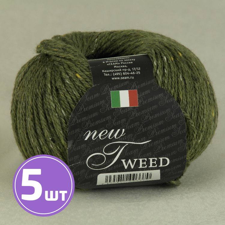 

Пряжа SEAM TWEED new 115 твид зеленый 5 шт по 50 г