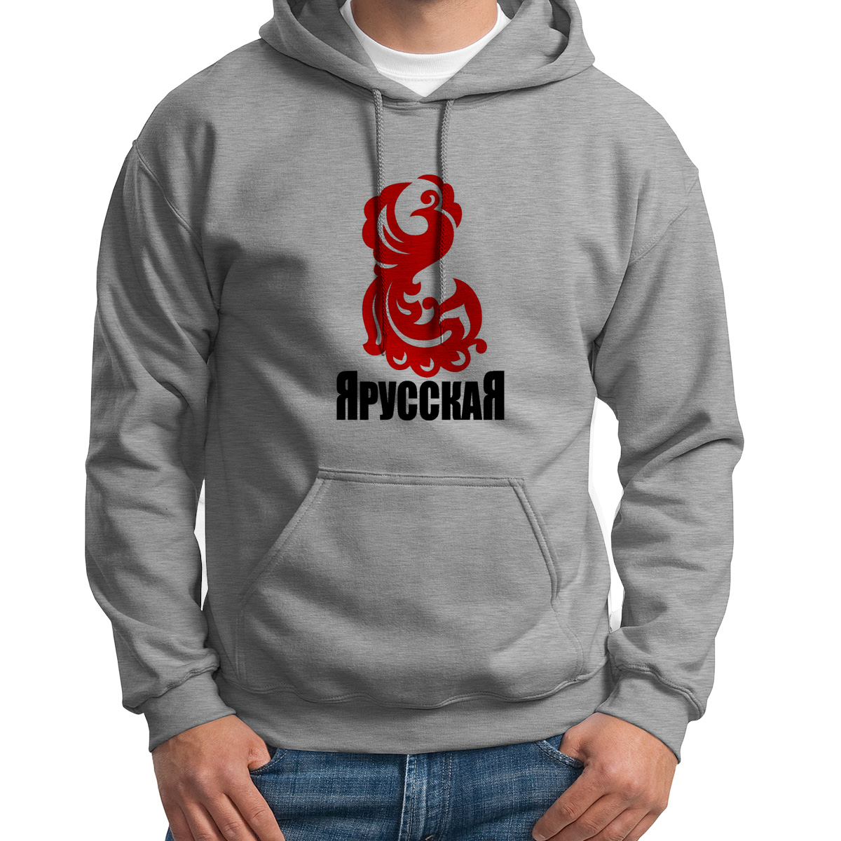 

Худи унисекс CoolPodarok Я Русская серое 52 RU, Серый, S0114134