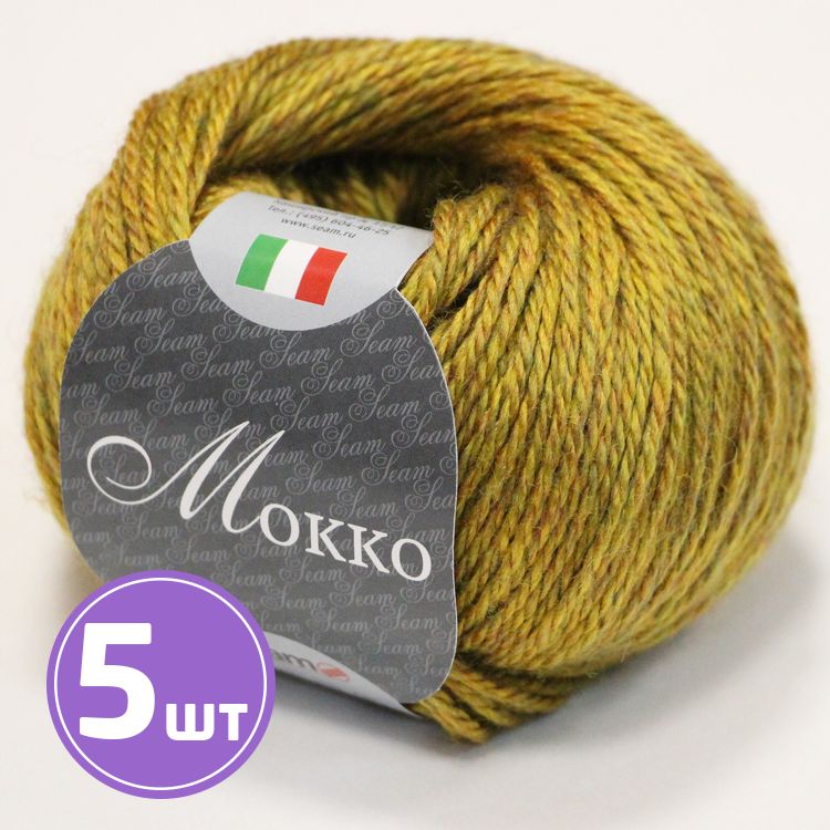 

Пряжа SEAM MOKKO 02 меланж 5 шт по 50 г, Желтый