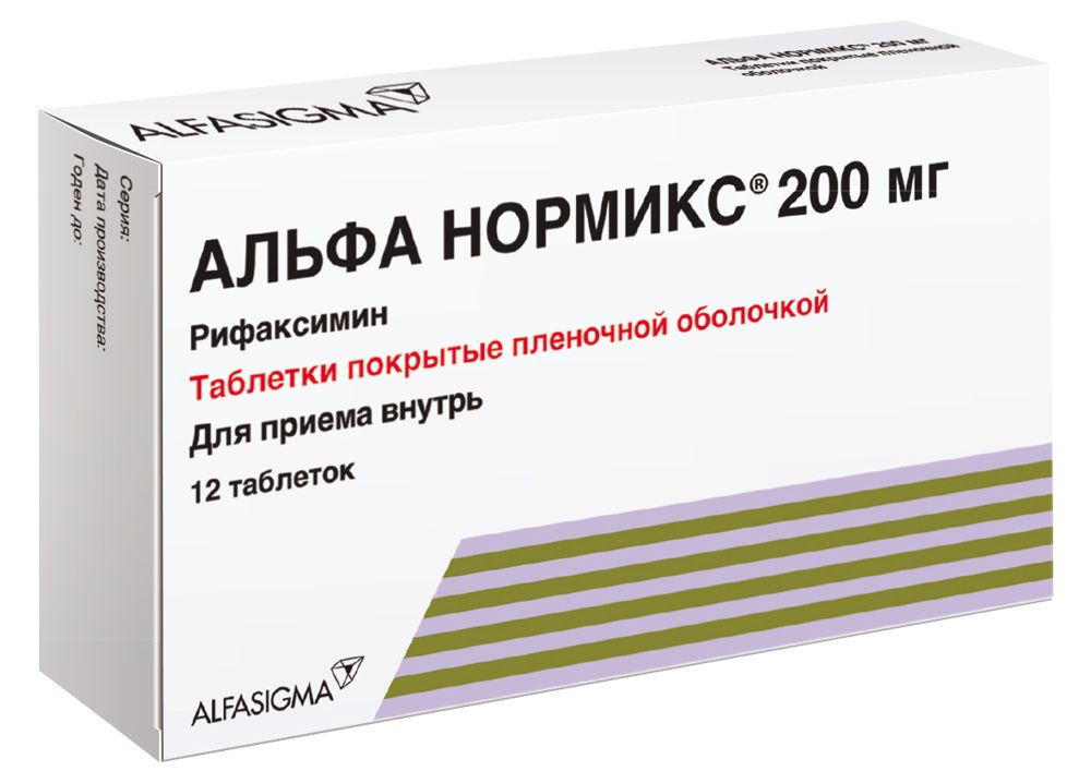 Купить Альфа нормикс таблетки 200 мг 12 шт., Alfa Wassermann