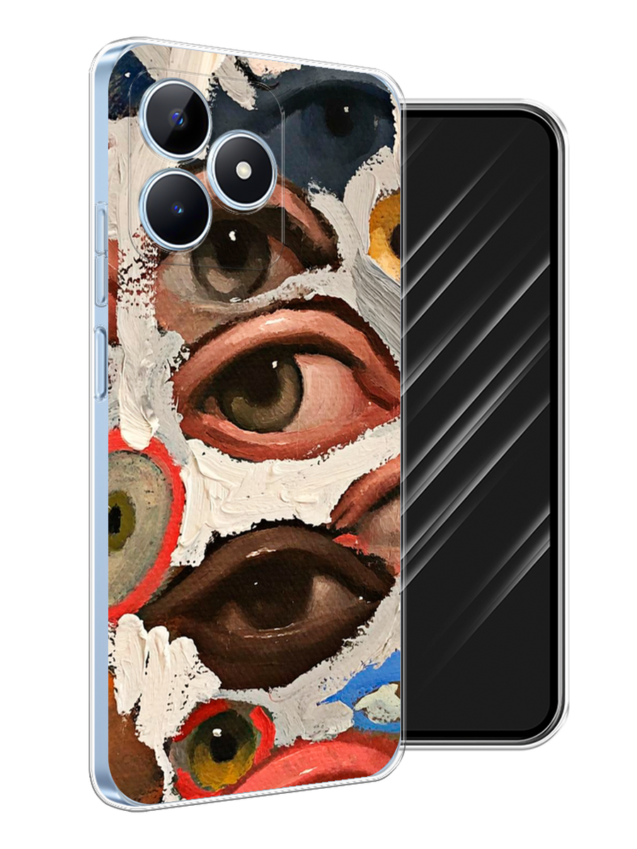 

Чехол Awog на Realme C60 "Глаза масляная живопись", Серый;бежевый;красный, 2516550-1
