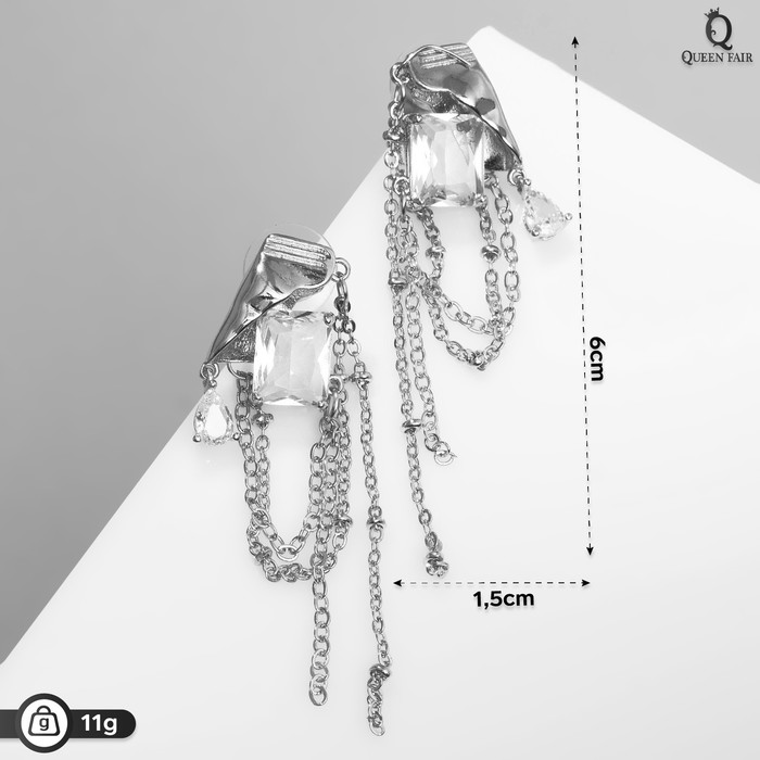 

Серьги из меди; металла Queen Fair 9366324, стекло, 9366324