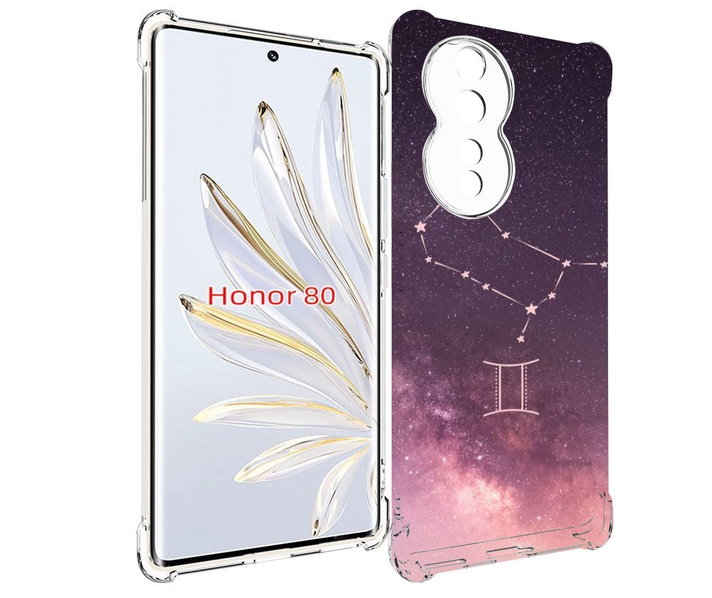 

Чехол MyPads знак зодиака близнецы 5 для Honor 80, Прозрачный, Tocco