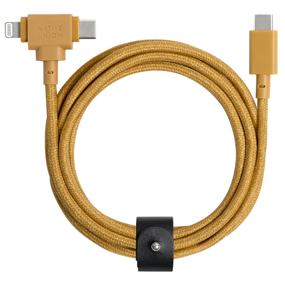 Кабель USB-С - Lightning/USB-С Native Union BELT-CCL-KFT-NP Universal 1.8 м желтый