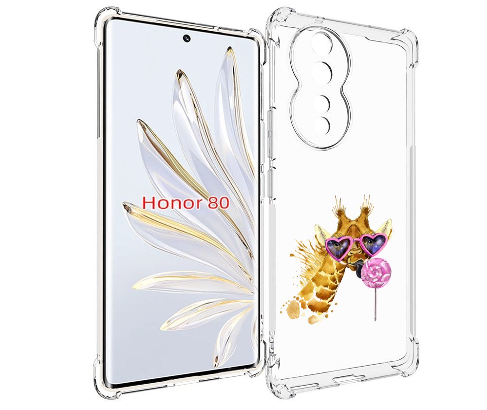 

Чехол MyPads акварельный жираф для Honor 80, Прозрачный, Tocco