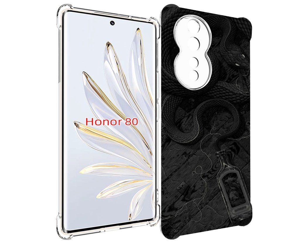 

Чехол MyPads змея с бутылкой для Honor 80, Прозрачный, Tocco
