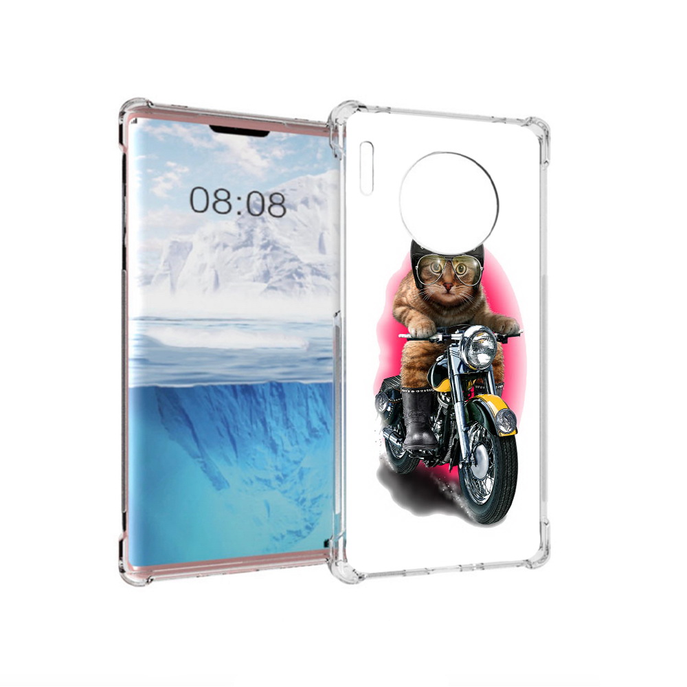 

Чехол MyPads Tocco для Huawei Mate 30 Pro мото-кот, Прозрачный, Tocco