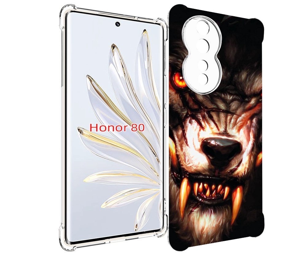 

Чехол MyPads злой голодный волк мужской для Honor 80, Прозрачный, Tocco