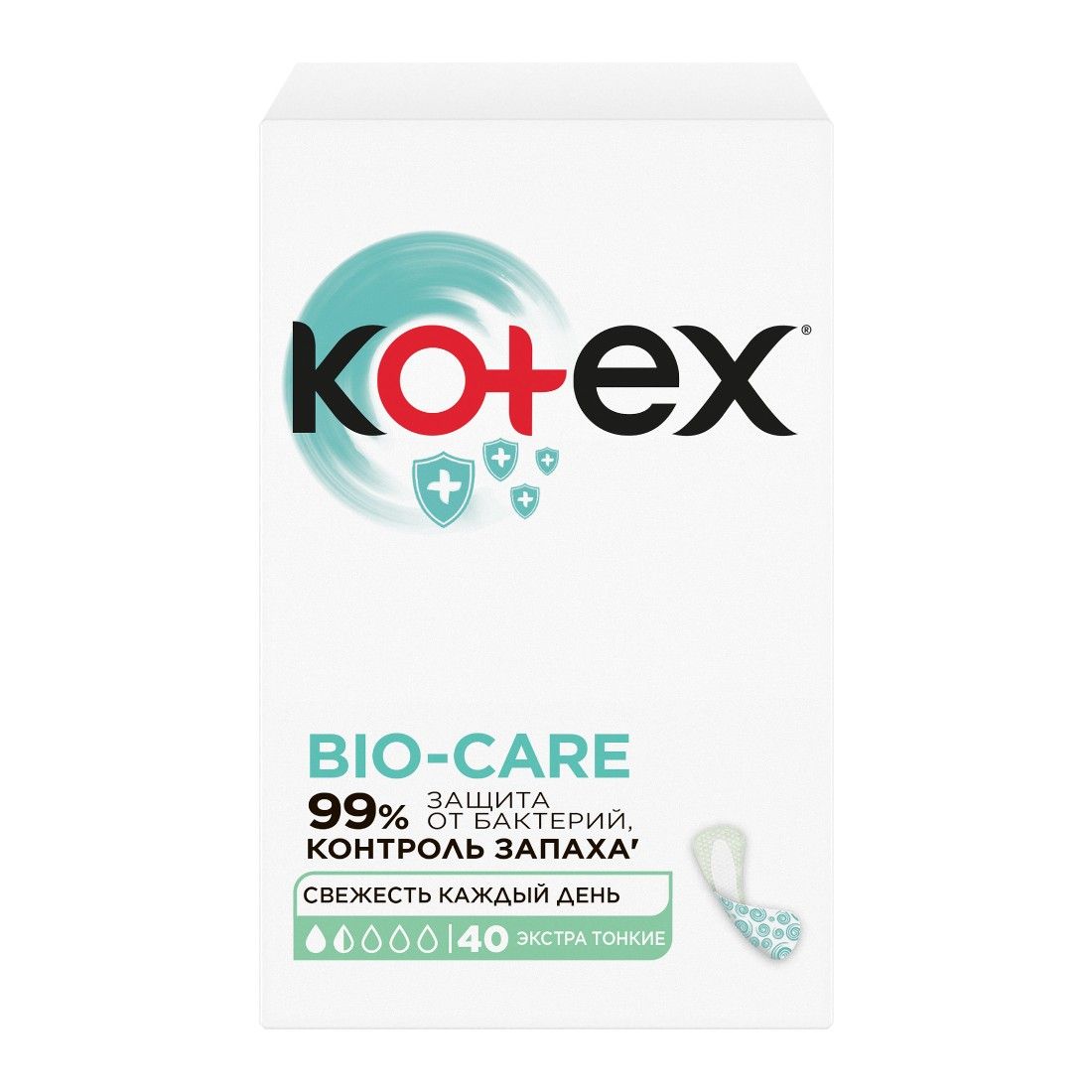 Прокладки ежедневные Kotex Bio-care экстра тонкие 40 шт