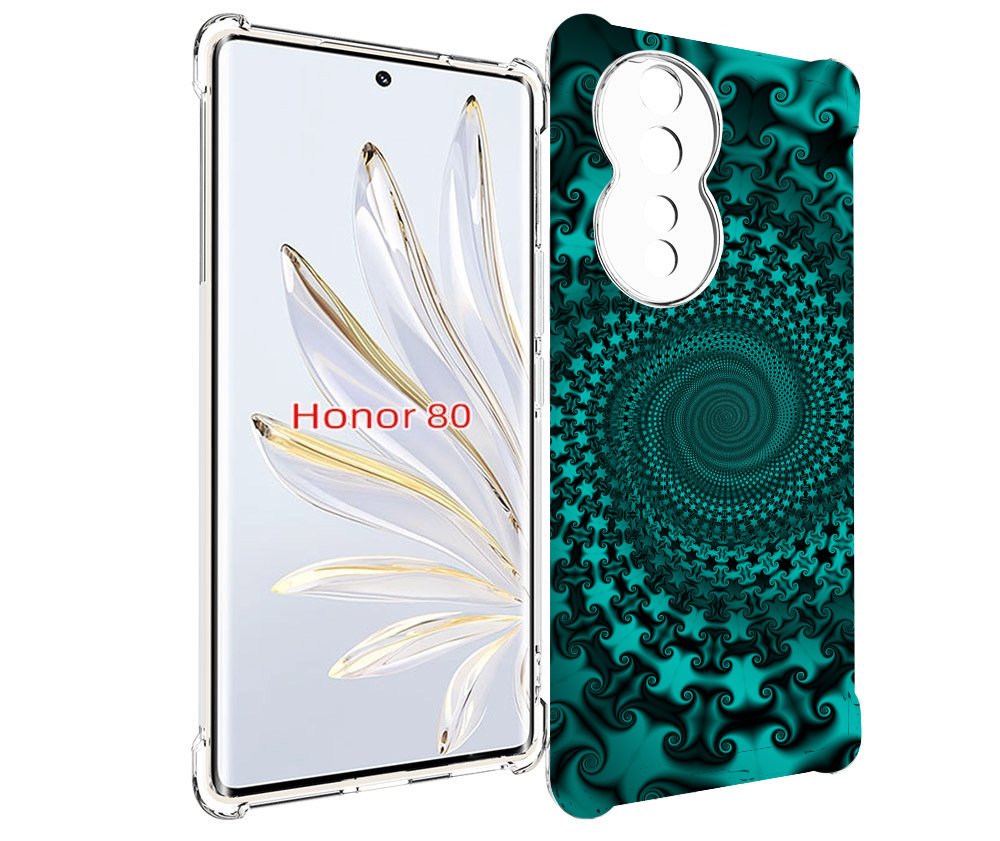 

Чехол MyPads зеленый-гипноз для Honor 80, Прозрачный, Tocco