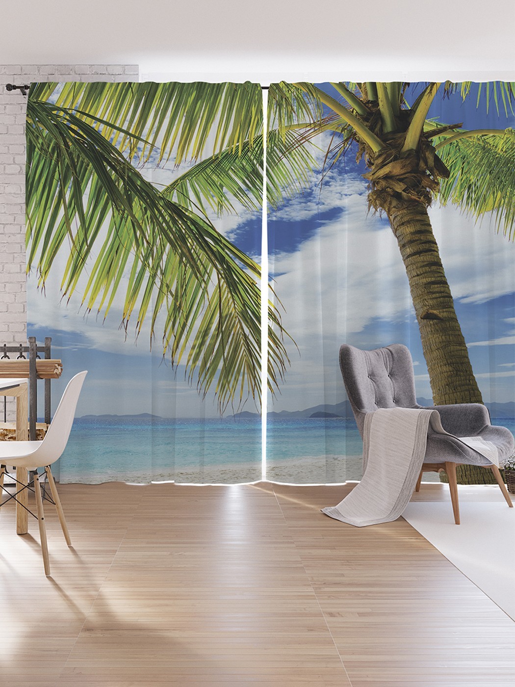 

Шторы под лён JoyArty "Взрослая пальма", серия Oxford DeLux, 340х265 см, Взрослая пальма