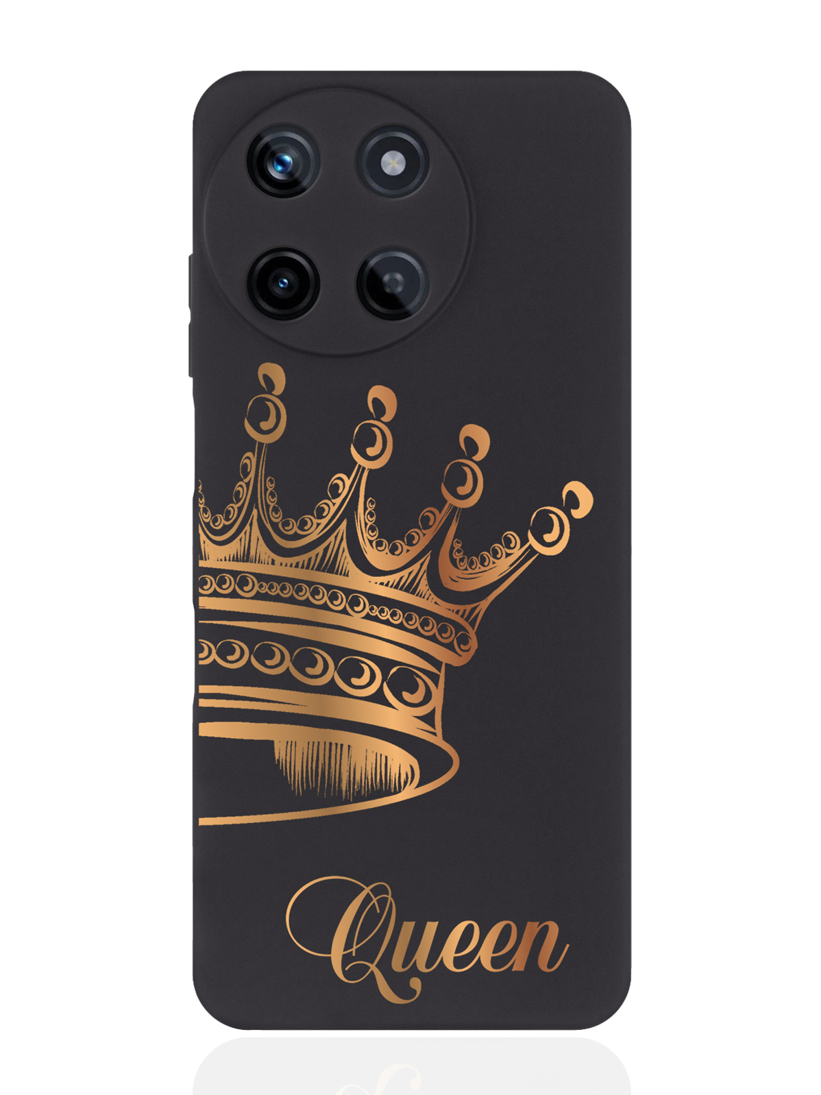 

Чехол для смартфона Realme 11 5G Парный чехол корона Queen, Черный;золотистый, Realme 11 5G