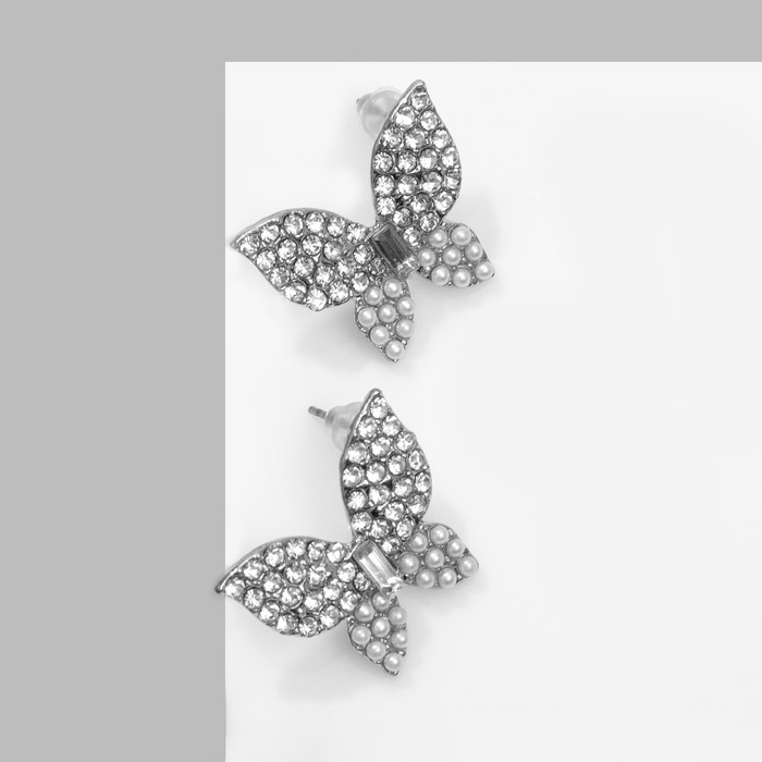 

Серьги из металла Queen Fair 9690801, пластик; стразы, 9690801