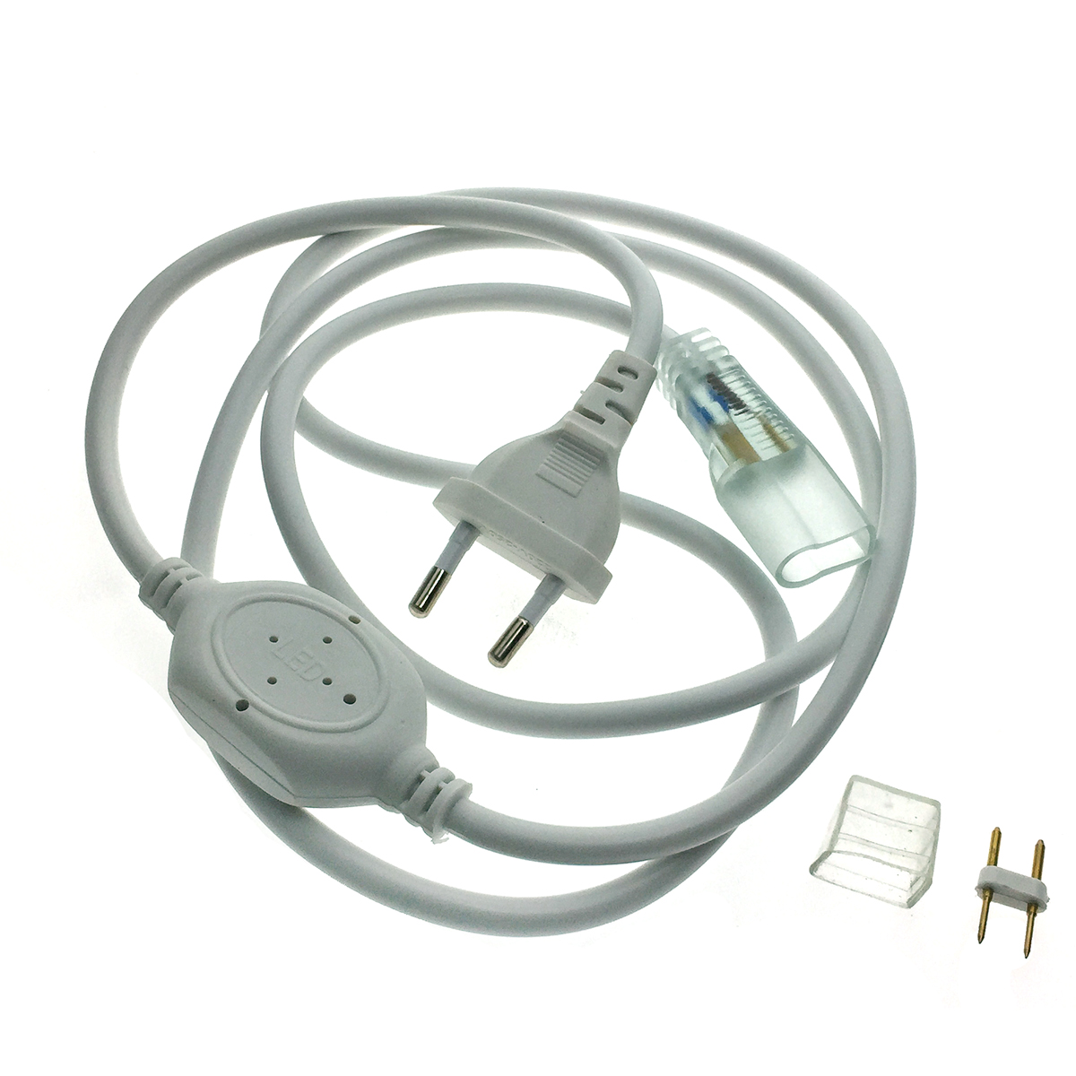 Провод электрический для светодиодных лент ULS-N21 NEON 220В, 8x16мм, 2 контакта, белый, U