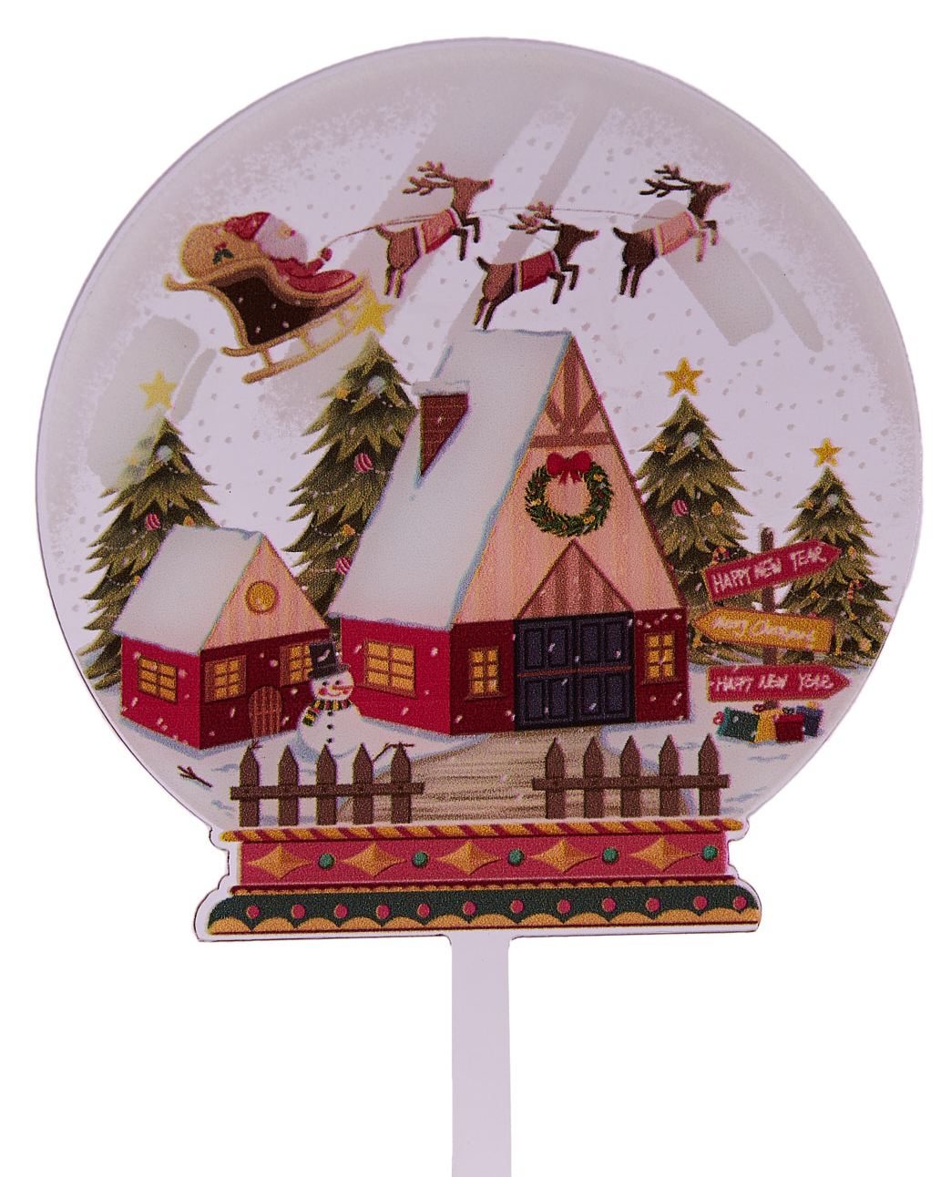 

Топпер для торта Волшебный шар Санта Merry Christmas