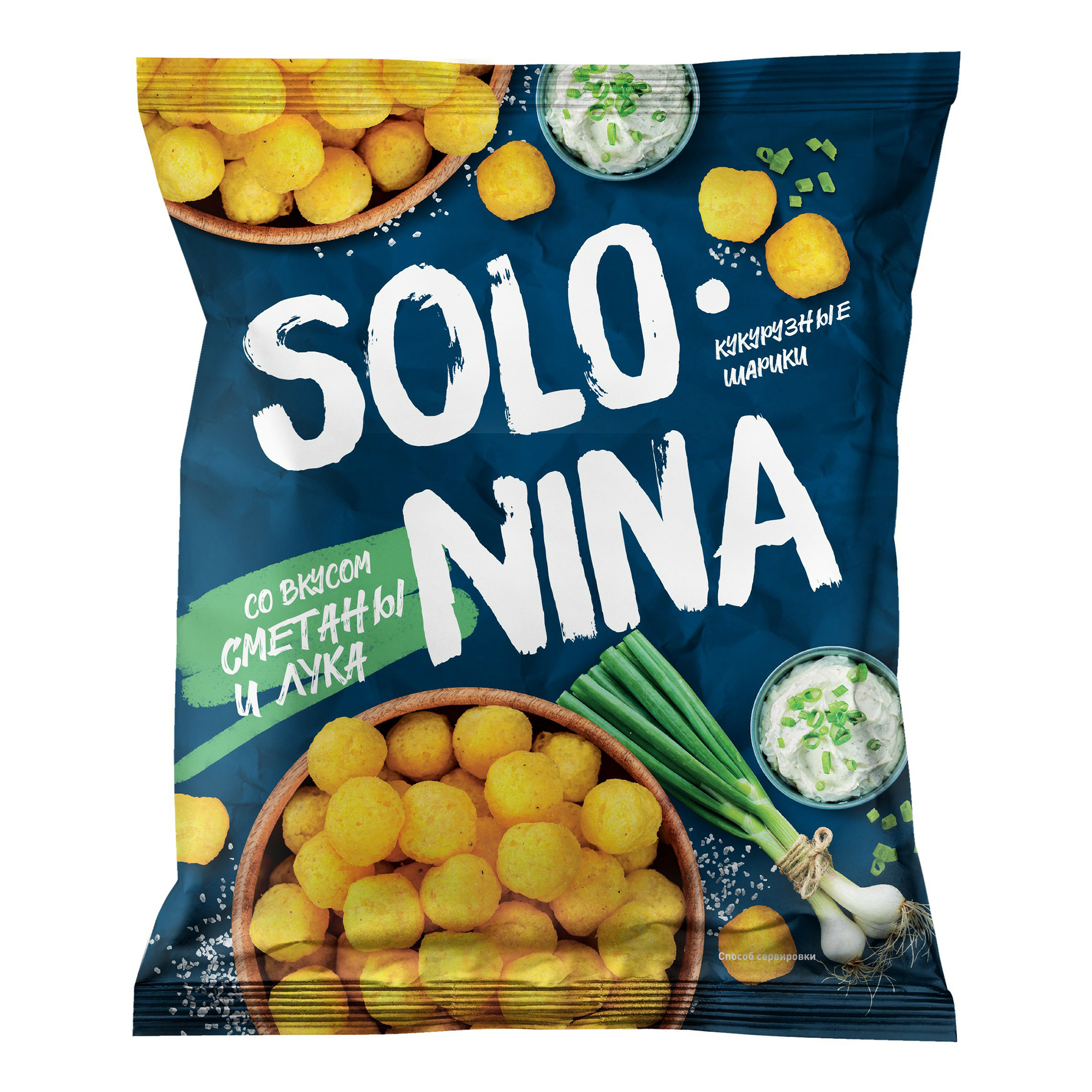 Кукурузные шарики Solo Nina сметана лук 140 г