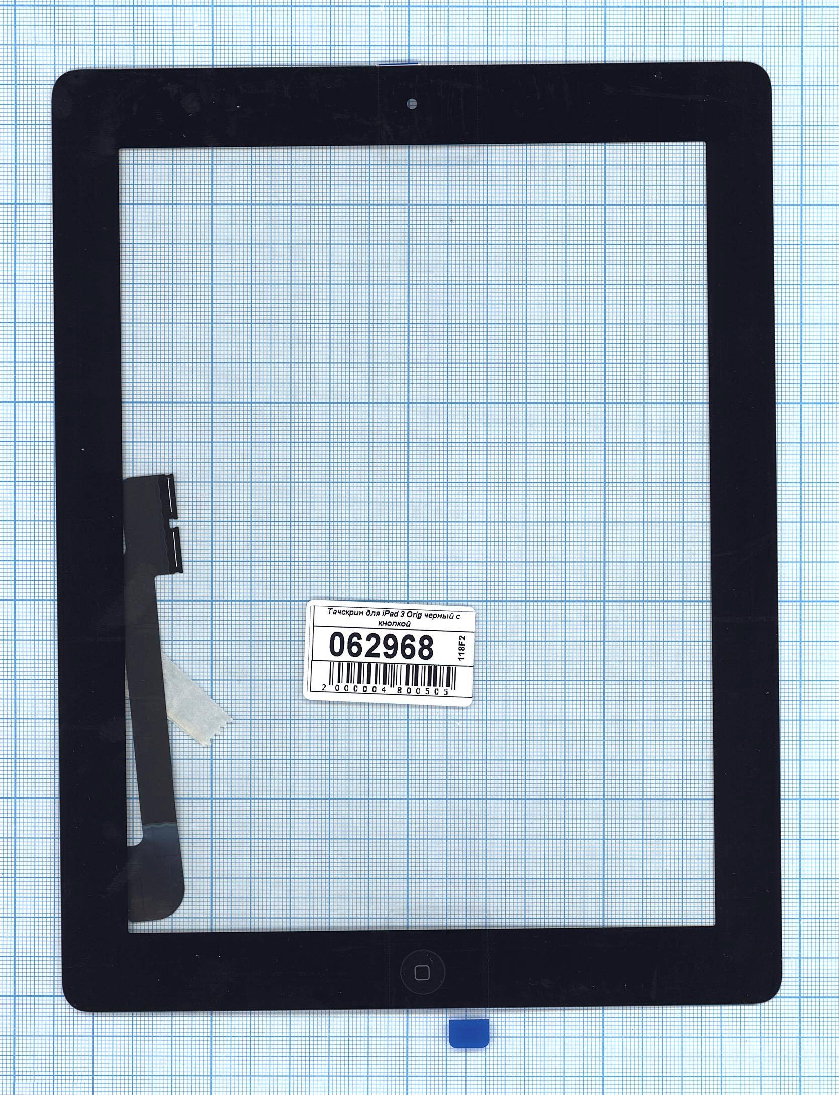 

Тачскрин OEM для iPad 3 с кнопкой (100162968V), Черный, для iPad 3 черное с кнопкой